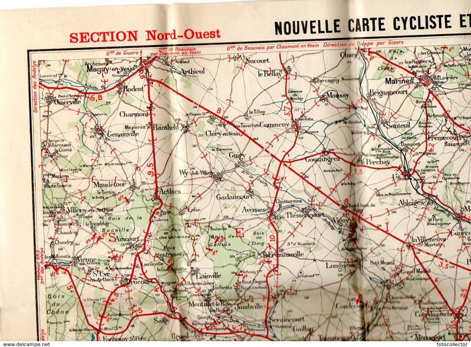 4 Cartes Cyclistes Et Automobiles Des Environs De Paris Taride 1908 ( NO - NE - SO - SE) - Cartes Routières