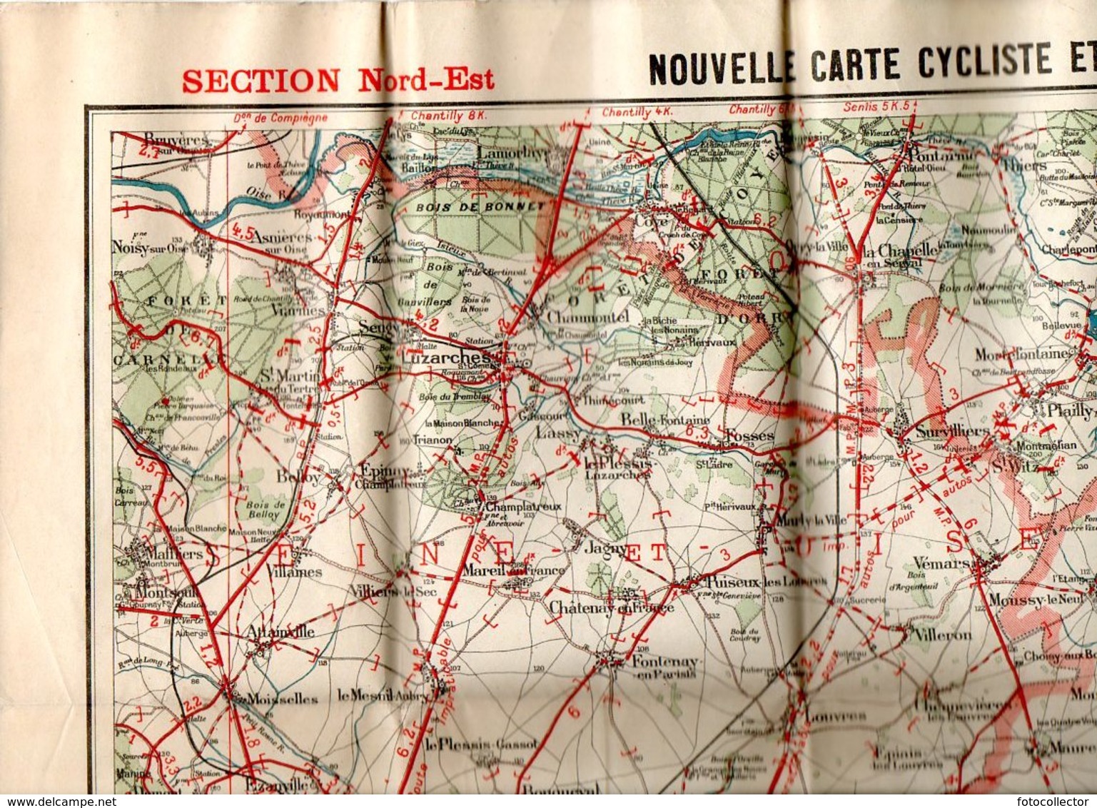 4 Cartes Cyclistes Et Automobiles Des Environs De Paris Taride 1908 ( NO - NE - SO - SE) - Cartes Routières