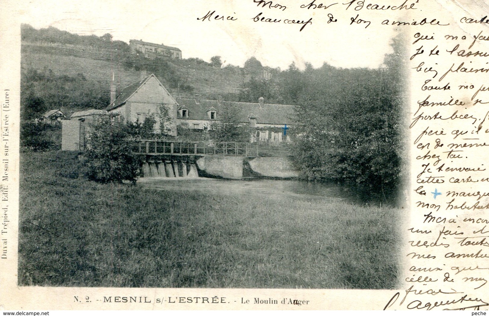 N°73193 -cpa Mesnil Sur L'Estrée -le Moulin Auger- - Water Mills
