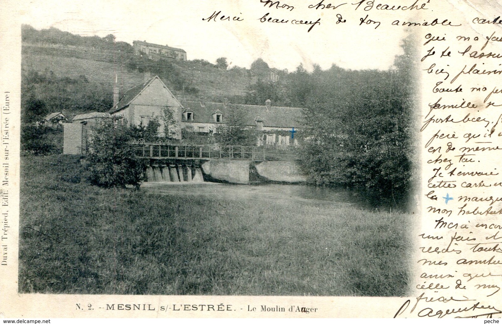 N°73193 -cpa Mesnil Sur L'Estrée -le Moulin Auger- - Moulins à Eau