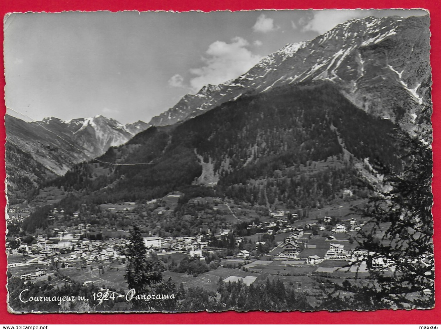 CARTOLINA VG ITALIA - COURMAYEUR (AO) - Panorama - 10 X 15 - ANN. 1958 - Altri & Non Classificati