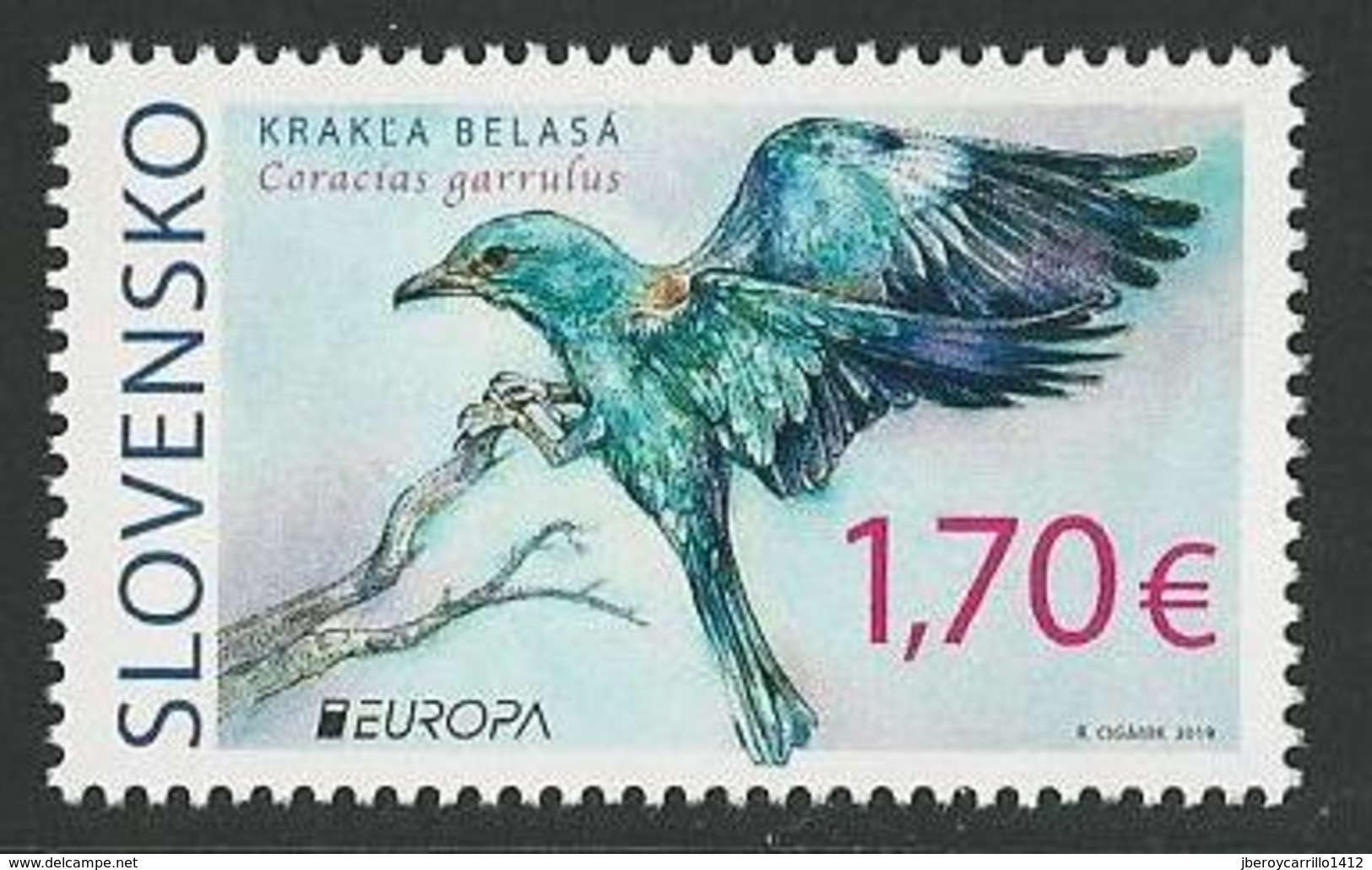 ESLOVAQUIA /SLOVAKIA /SLOWAKIEN  -EUROPA 2019 -NATIONAL BIRDS.-"AVES -BIRDS -VÖGEL-OISEAUX"-Serie De 1 V. - 2019