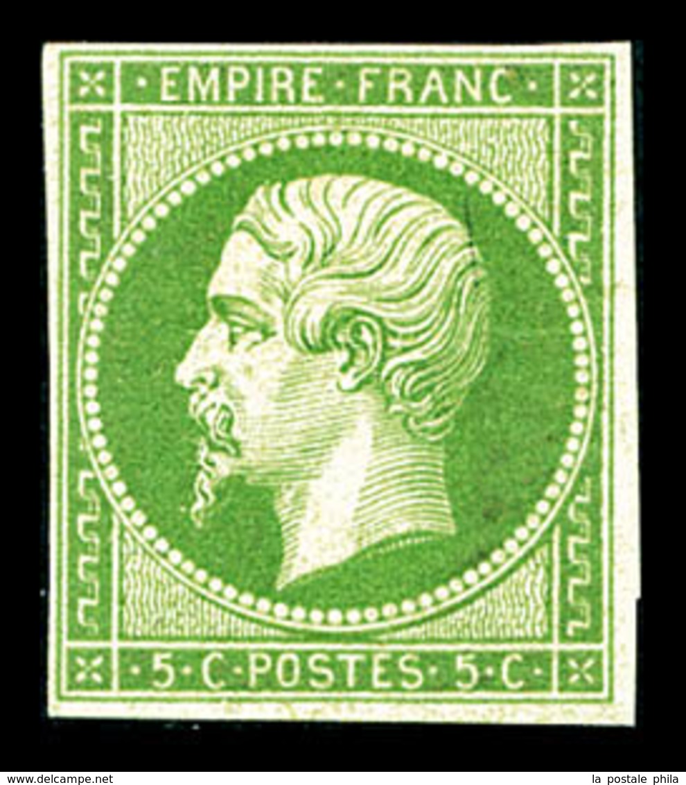 * N°12, 5c Vert, Bel Exemplaire, TTB (signé/certificats)  Qualité: *  Cote: 1400 Euros - 1853-1860 Napoléon III