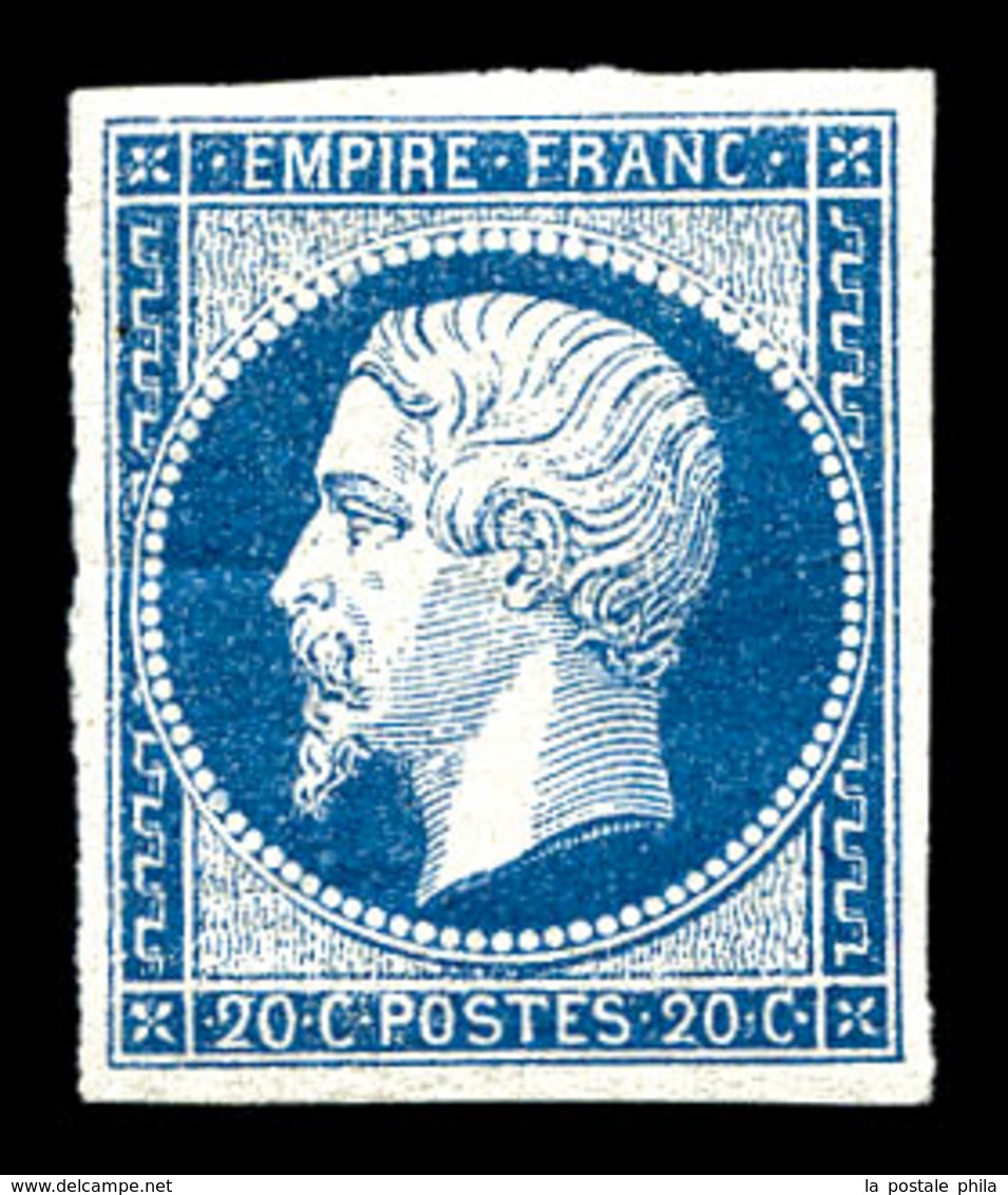 * N°14A, 20c Bleu Type I. TB  Qualité: *  Cote: 450 Euros - 1853-1860 Napoléon III