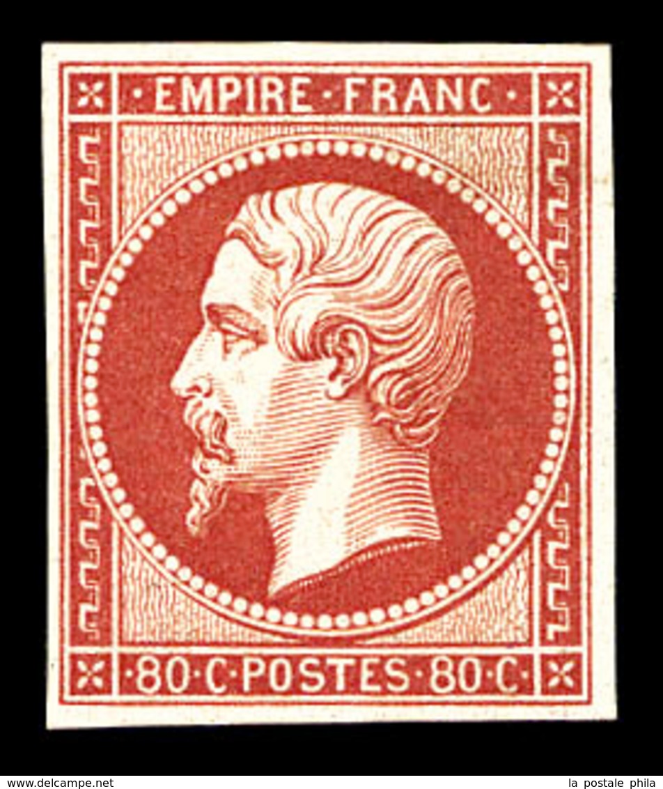 * N°17Ah, 80c Carmin, Impression De 1862, Très Frais. SUP (certificat)  Qualité: *  Cote: 3000 Euros - 1853-1860 Napoleon III