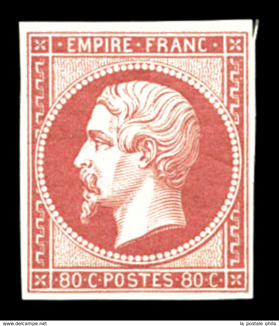 ** N°17B, 80c Rose, Fraîcheur Postale. SUPERBE. R.R. (certificat)  Qualité: ** - 1853-1860 Napoléon III