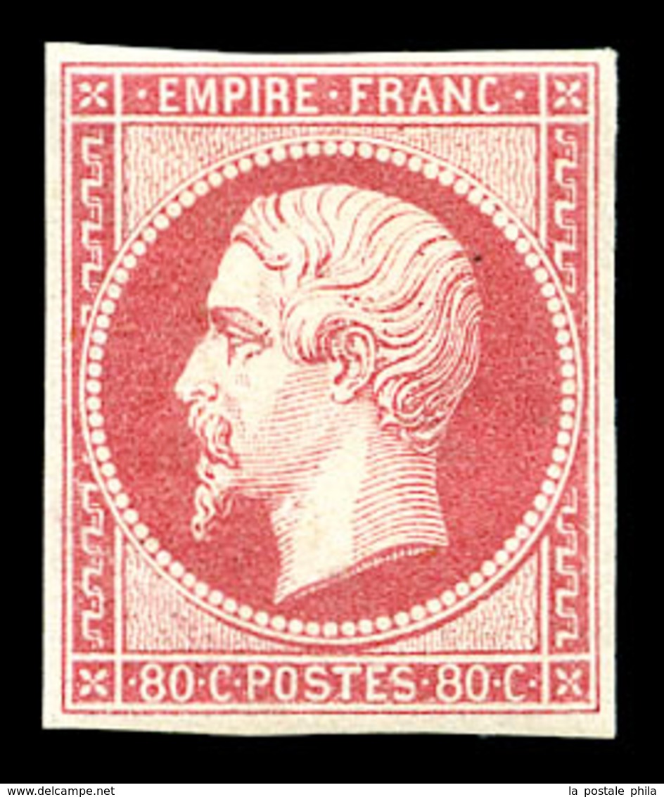 * N°17B, 80c Rose, Fraîcheur Postale. SUPERBE. R. (signé/certificat)  Qualité: *  Cote: 3800 Euros - 1853-1860 Napoléon III