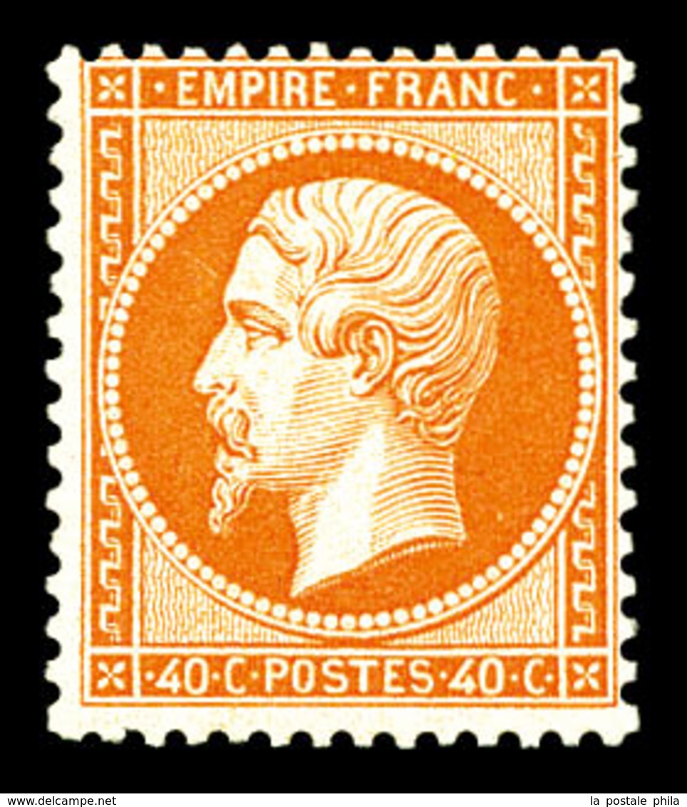 ** N°23b, 40c Orange-vif, Fraîcheur Postale. SUPERBE. R. (signé Calves/certificat)  Qualité: ** - 1862 Napoléon III