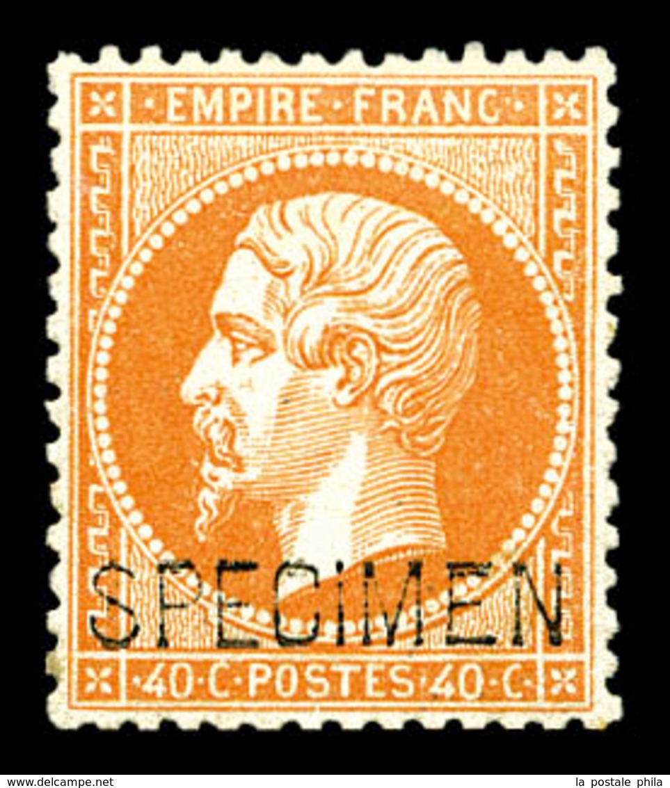 * N°23d, 40c Orange Surchargé 'SPECIMEN', Frais. TTB (certificat)  Qualité: *  Cote: 1300 Euros - 1862 Napoléon III