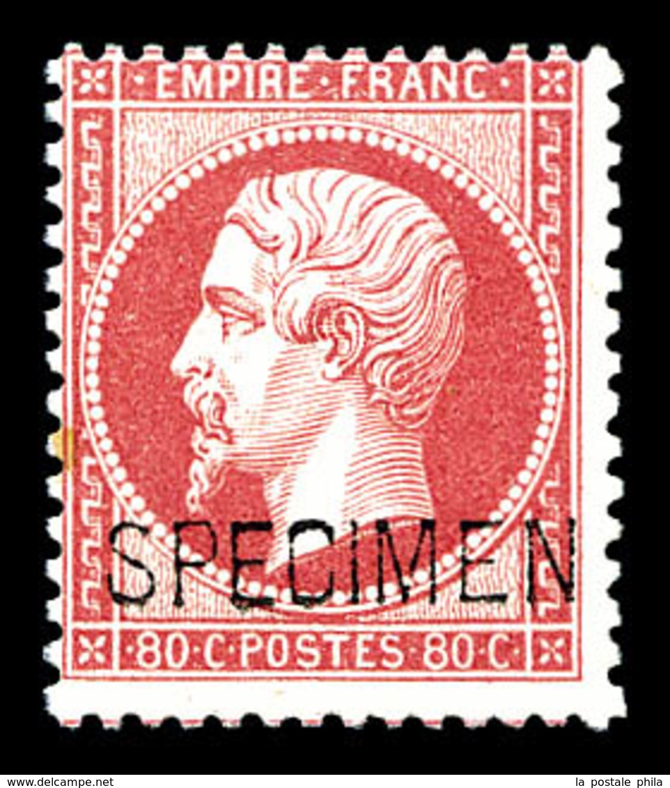 * N°24d, 80c Rose Surchargé 'SPECIMEN', Fraîcheur Postale (signé Calves/certificat)  Qualité: *  Cote: 1300 Euros - 1862 Napoléon III