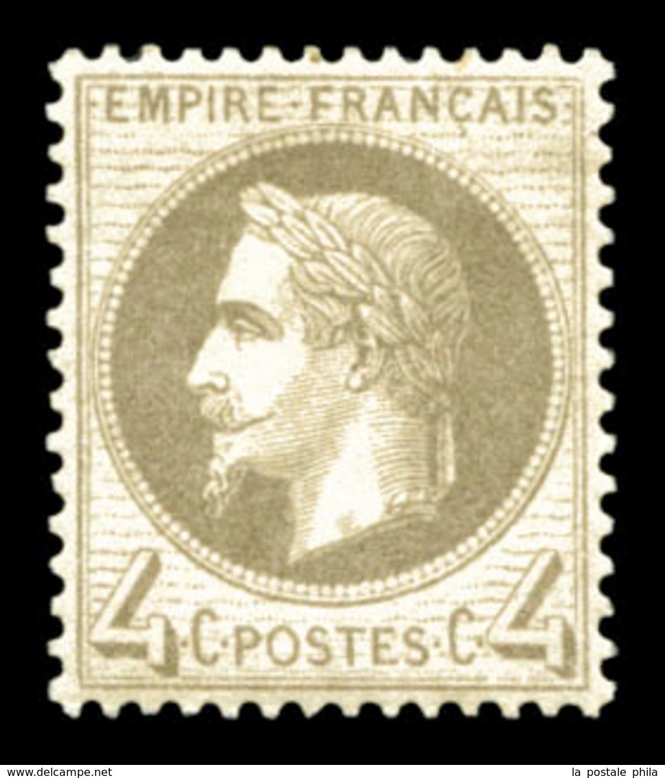 * N°27Ba, 4c Gris-foncé, Fraîcheur Postale, Très Bon Centrage. SUP (certificat)  Qualité: * - 1863-1870 Napoléon III Lauré