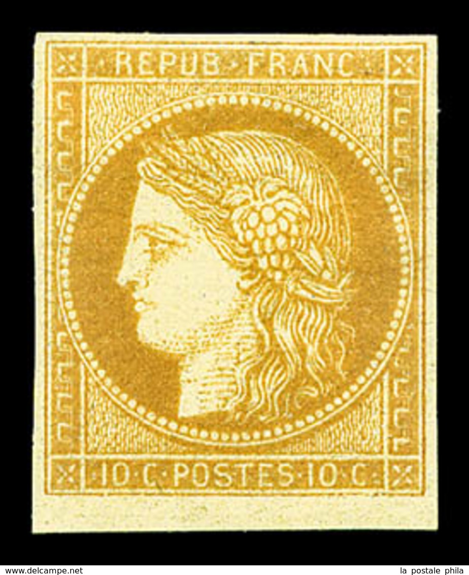 * N°36c, Granet, 10c Bistre-jaune Non Dentelé, TB  Qualité: *  Cote: 450 Euros - 1870 Siège De Paris