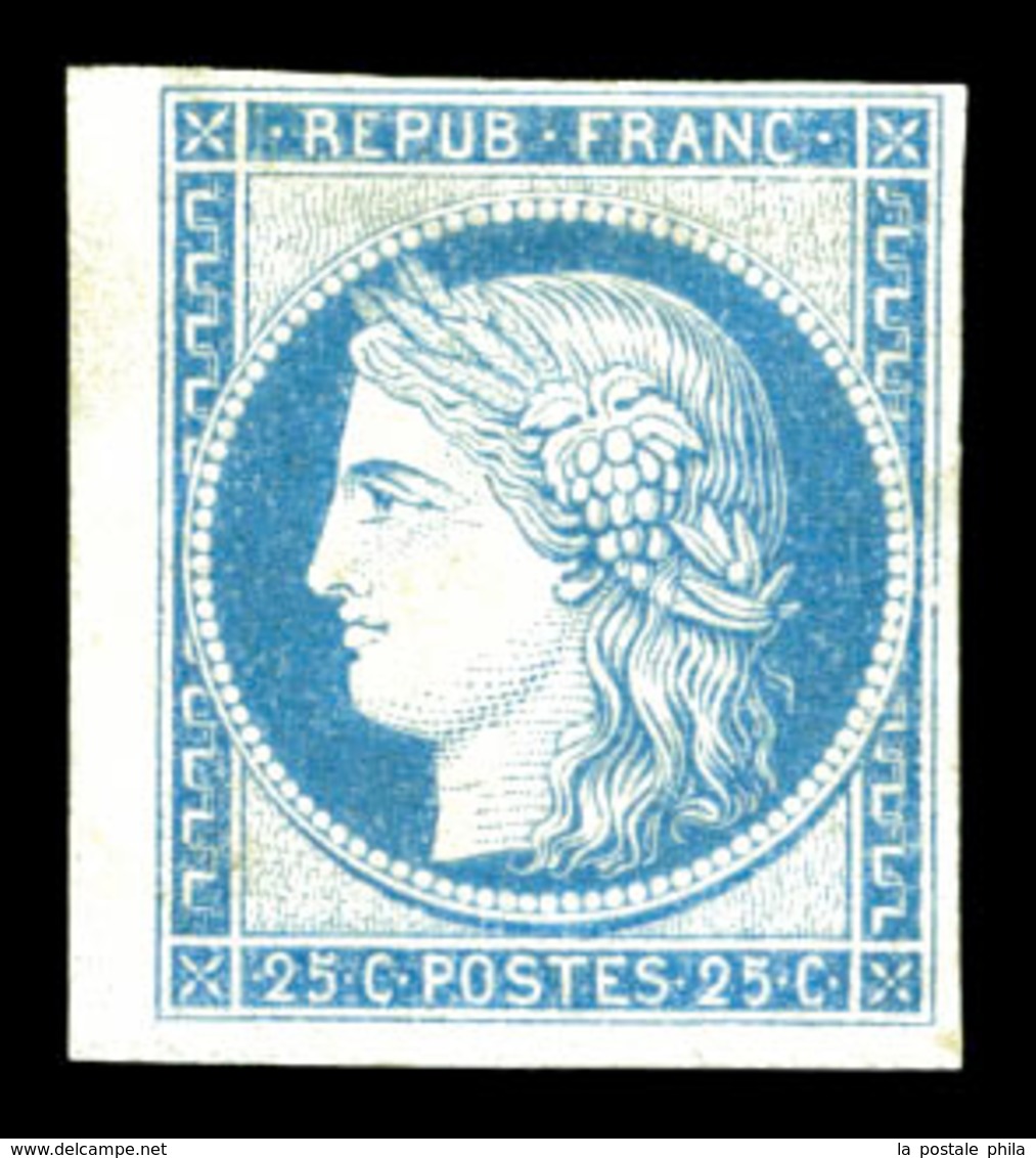 * N°37f, Granet, 20c Bleu, Petit Bord De Feuille, Fraîcheur Postale, SUP (certificats)  Qualité: *  Cote: 500 Euros - 1870 Siège De Paris