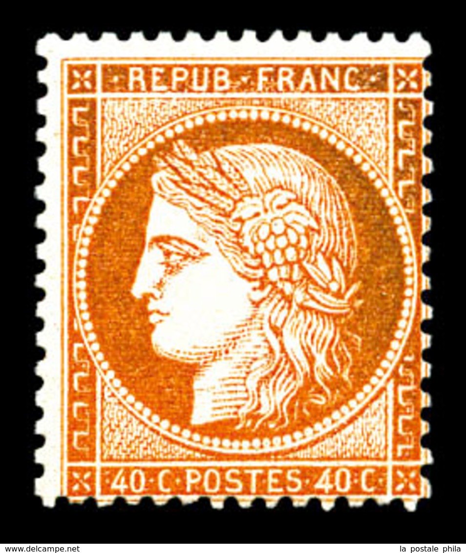 ** N°38, 40c Orange, Fraîcheur Postale. TTB (certificat)  Qualité: ** - 1870 Asedio De Paris