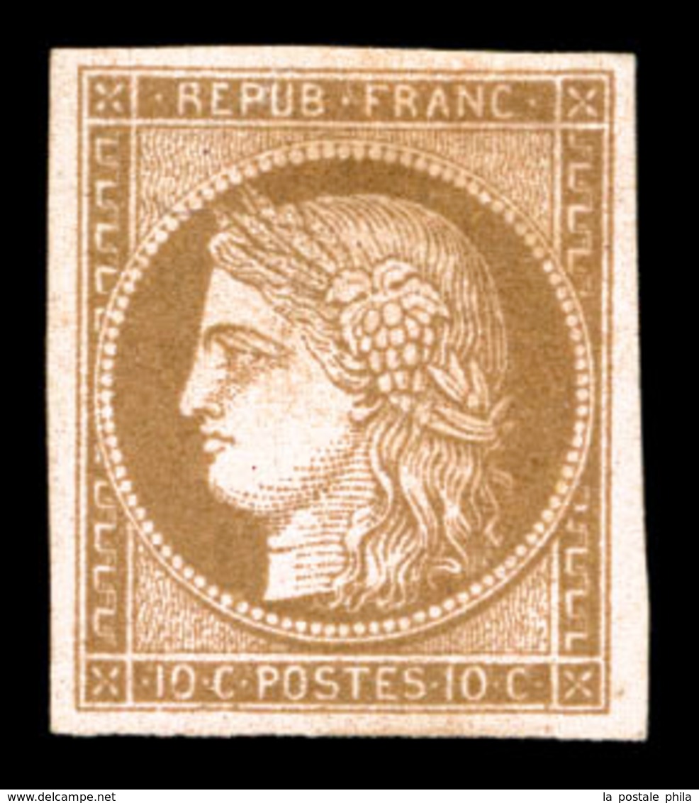 * N°58b, 10c Brun Sur Rose, Non Dentelé, Gomme Partielle. TB (signé Brun)  Qualité: *  Cote: 600 Euros - 1871-1875 Cérès