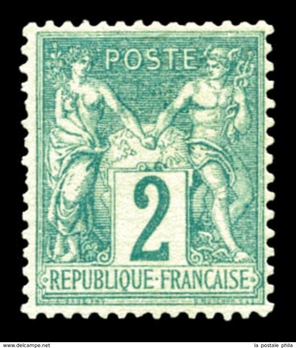 (*) N°62, 2c Vert Type I. TB (signé Brun/certificat)  Qualité: (*)  Cote: 600 Euros - 1876-1878 Sage (Type I)