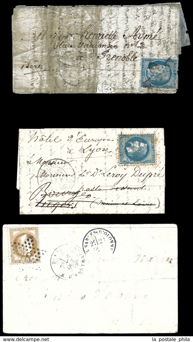 O Ballons D'octobre 1870: Ensemble De 12 Lettres Ou Cartes Postale Adressées En France, Quelques Légers Défauts. B/TB  Q - Guerre De 1870