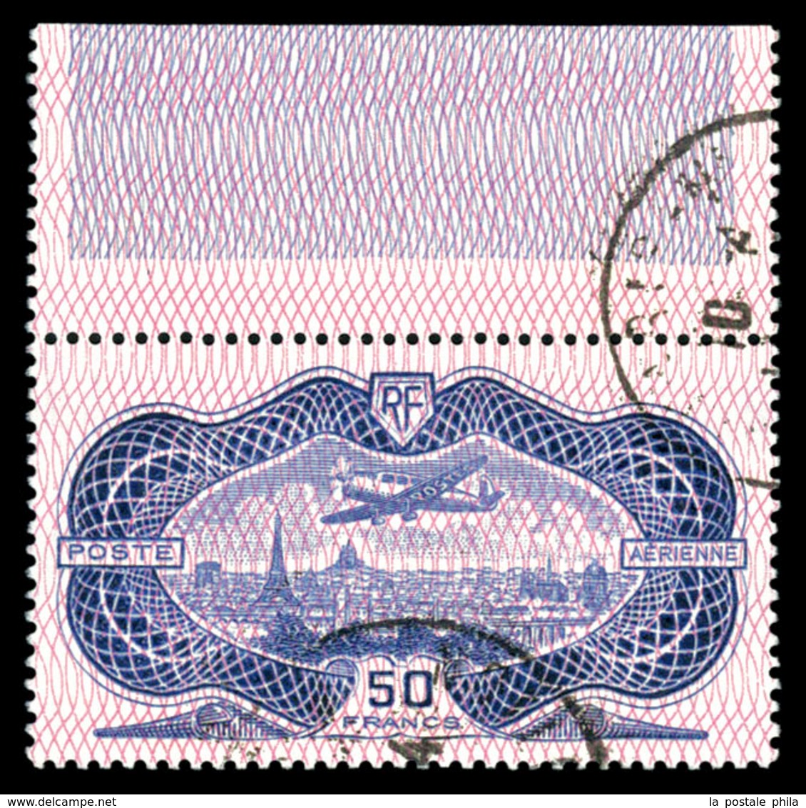 O N°15, Burelé, 50F Outremer Bdf, TB  Qualité: O  Cote: 400 Euros - 1927-1959 Neufs