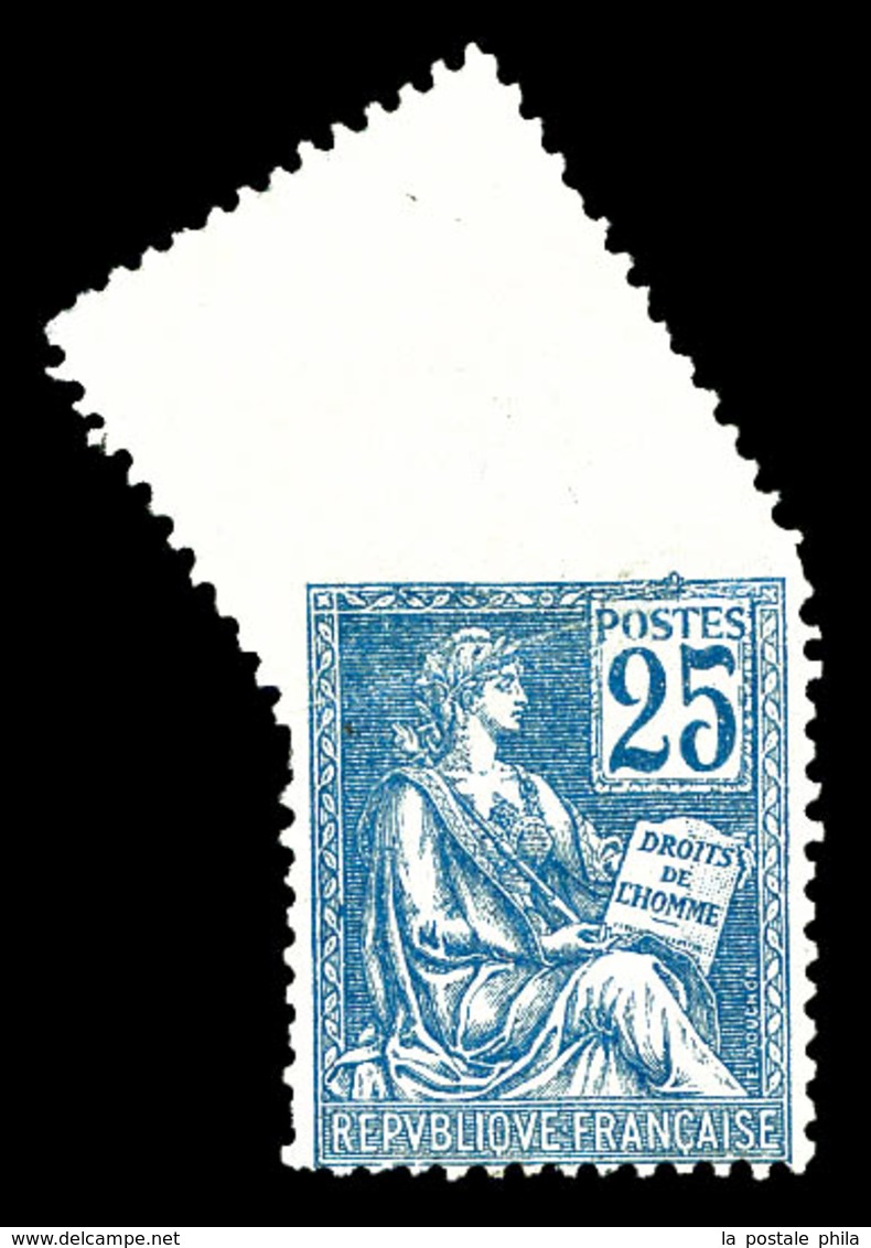 * N°118, 25c Mouchon, Piquage Oblique Par Pliage. TB  Qualité: *  Cote: 435 Euros - Unused Stamps