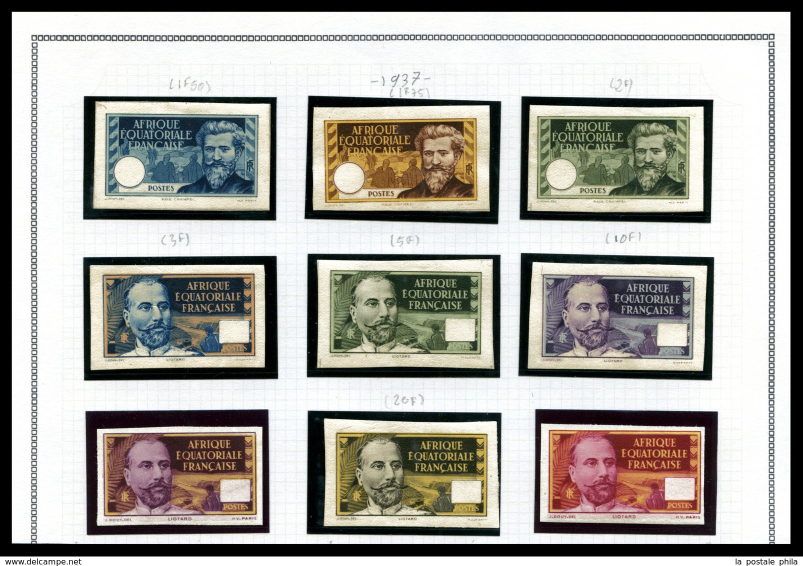 * N°33/62a, Série De 1937, 24 Valeurs Différentes Non Dentelée Sans Valeurs Dans Le Cartouche. SUP. R. (certificat)  Qua - Unused Stamps