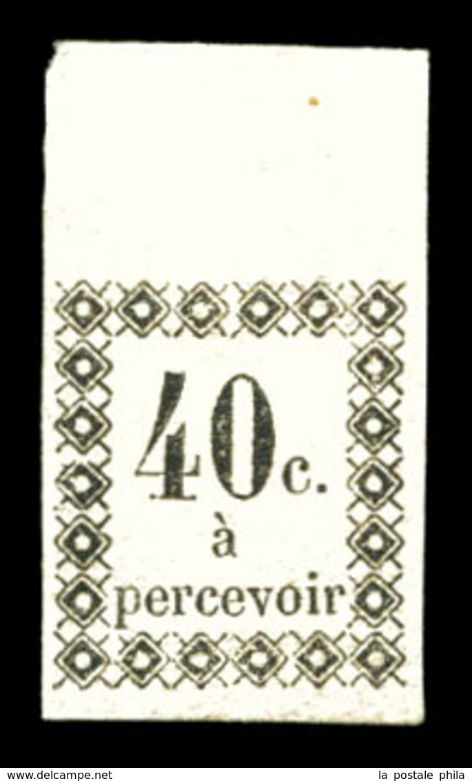 ** N°3, 40c Noir, Bord De Feuille Supérieur. SUP. R.R. (signé Brun/certificat)  Qualité: ** - Neufs