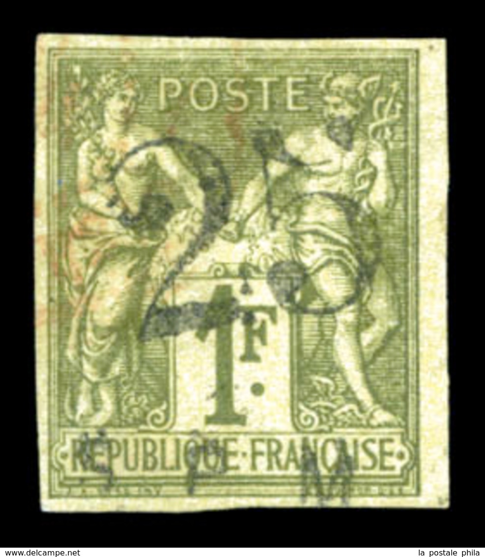 O N°3, 25 Sur 1f Olive. SUP. R.R. (signé Brun/certificat)  Qualité: O  Cote: 2800 Euros - Used Stamps