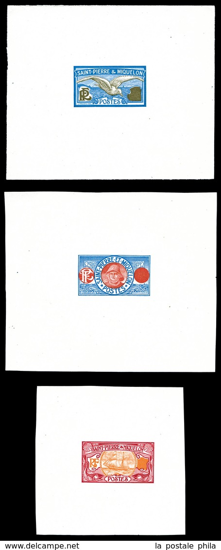 (*) 3 Essais De Couleurs D'atelier Aux Types Mouette, Pêcheur, Chalutier, Sans Valeur Indiquée. SUP ( Dallay 530) (certi - Used Stamps