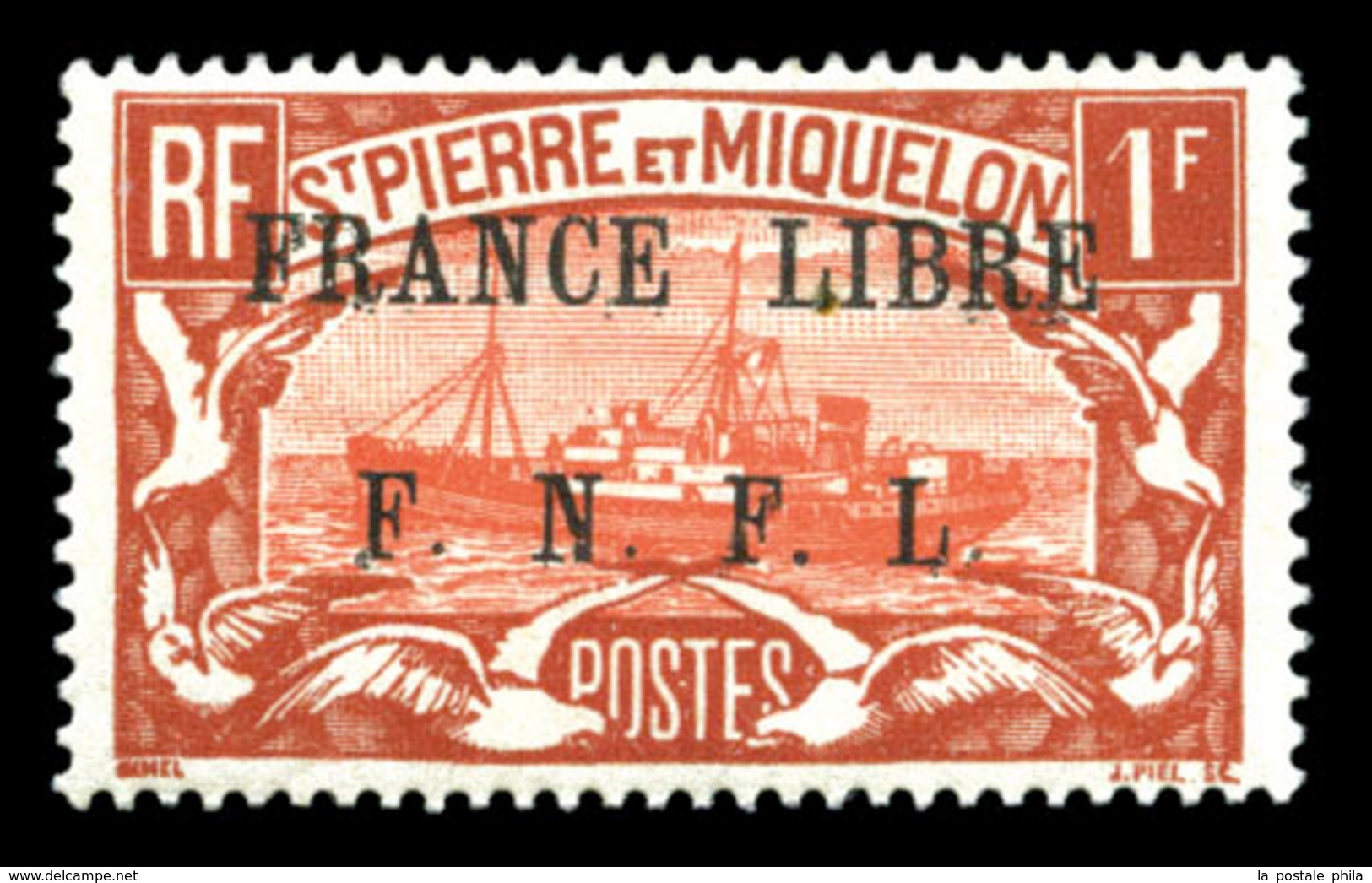 ** N°241, 1F Rouge-brun Et Rouge-orange Surchargé, Fraîcheur Postale. SUP (signé Brun/certificat)  Qualité: **  Cote: 72 - Usados