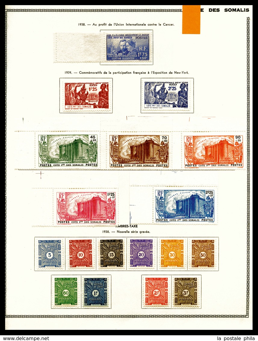 * DES SOMALIS, Poste, PA, Taxe 1899/1956: Collection Bien Fournie. TB  Qualité: *  Cote: 1094 Euros - Collezioni