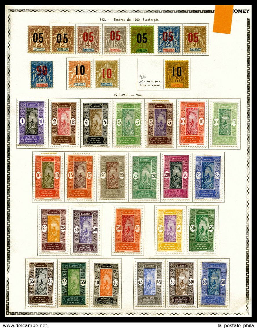 * DAHOMEY,1912/1941: Poste, PA, Taxe: Collection Bien Fournie. TTB  Qualité: *  Cote: 383 Euros - Collections
