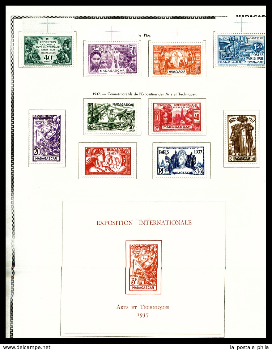 * MADAGASCAR, 1891/1957: Poste, PA. Bloc, Taxe Collection Bien Fournie. TB  Qualité: *  Cote: 1160 Euros - Collections