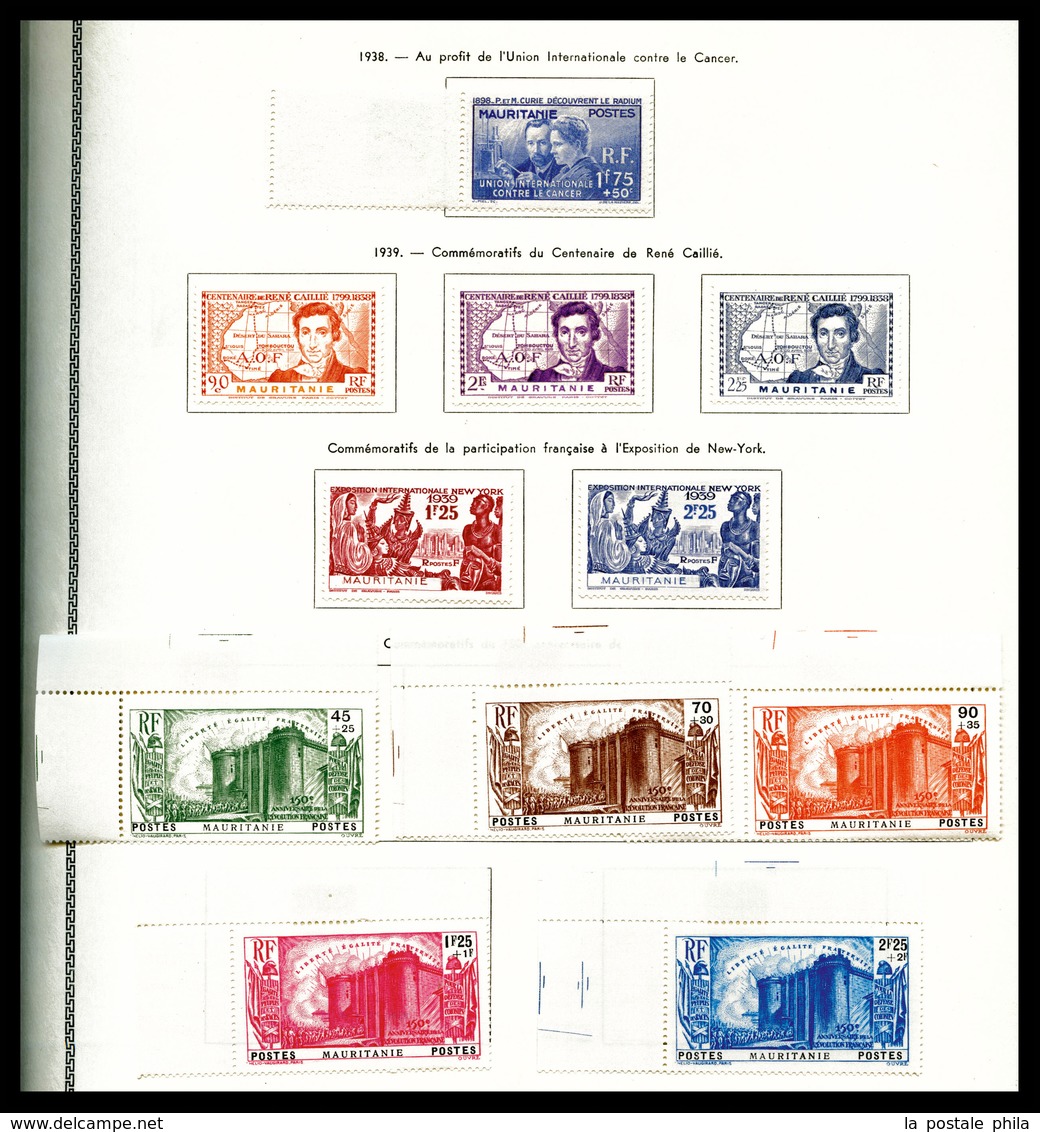 * MAURITANIE, 1913/1946: Poste, PA. Bloc, Taxe Collection Bien Fournie. TB  Qualité: *  Cote: 371 Euros - Collections