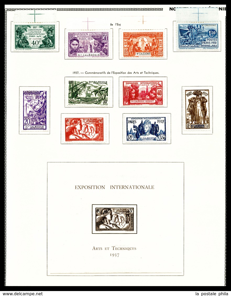 * NOUVELLE CALEDONIE, 1892/1948: Poste, PA. Bloc, Taxe Collection Bien Fournie. TB  Qualité: *  Cote: 1003 Euros - Collections