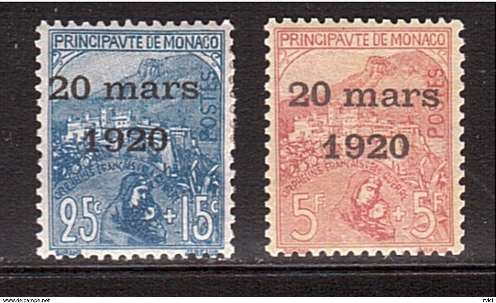 MONACO 5frs Mariage Yvert 43 ** Retour Expertise Négative (€ 13.000,- ! ) - Unused Stamps