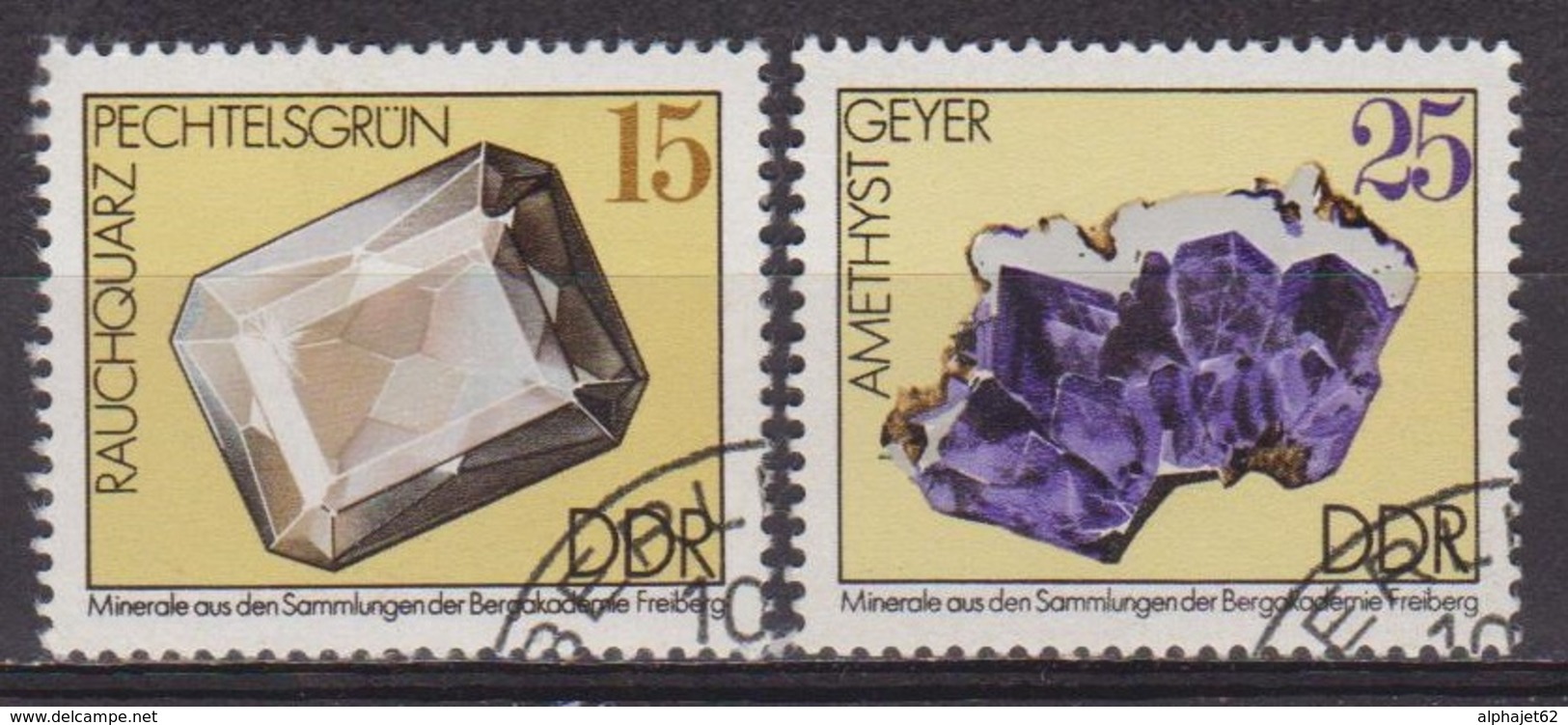 Pierres Précieuses - Minéraux - ALLEMAGNE DE L'EST - Quartz Fumé, Améthyste - N° 1688-1690 - 1974 - Oblitérés