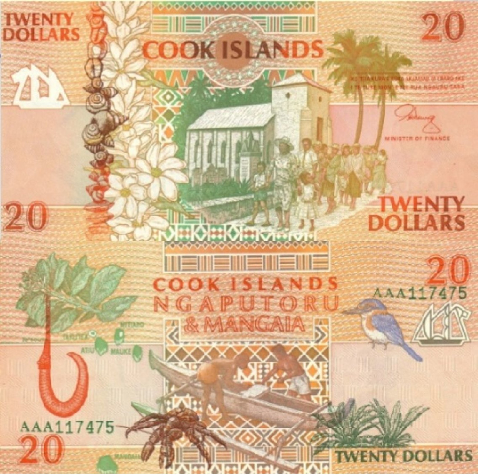 COOK ISLANDS 20 Dollars ND (1992) P 9 UNC - Cookeilanden