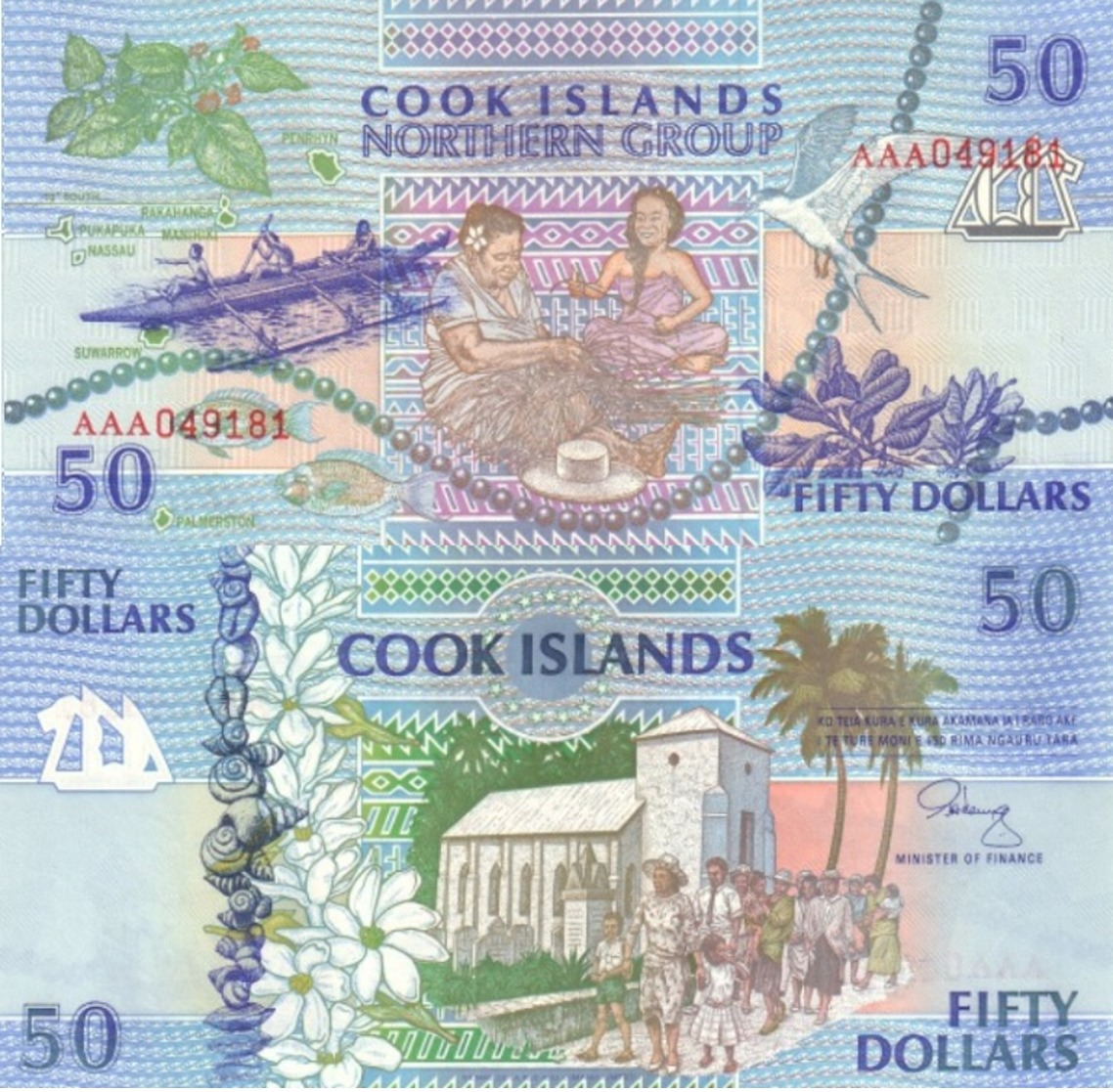 COOK ISLANDS 50 Dollars ND (1992) P 10 UNC - Cook Islands