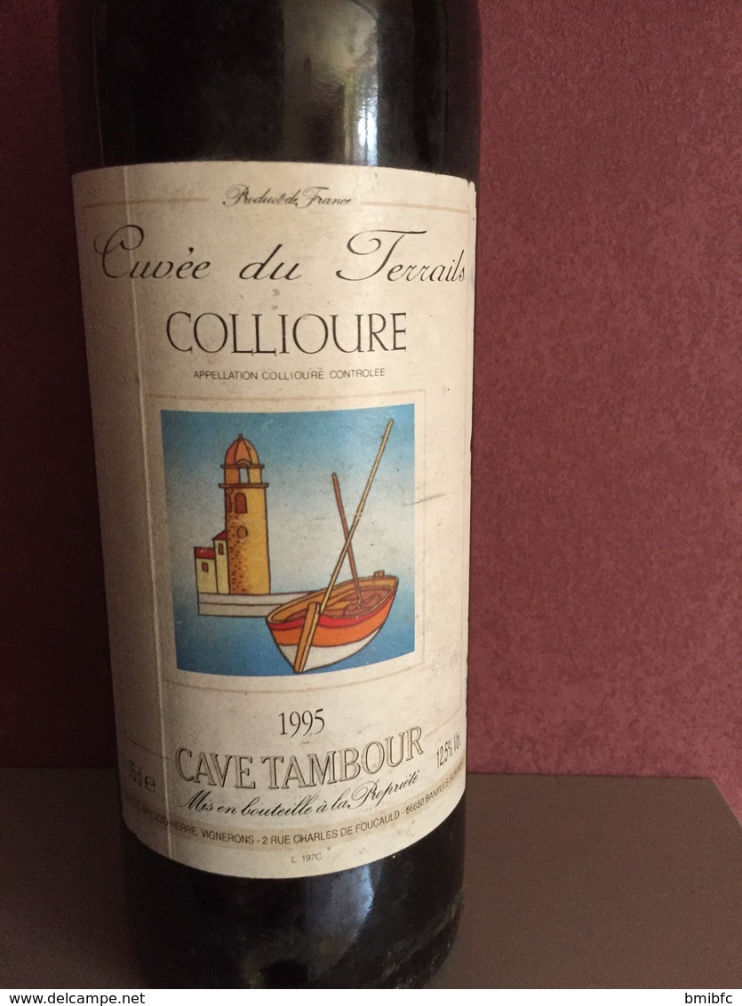 1995 - Cuvée Du Terrails - COLLIOURE - 75 Cl - CAVE TAMBOUR - GAEC BRIOZZO-HERRE Vignerons Banyuls Sur Mer - Vin