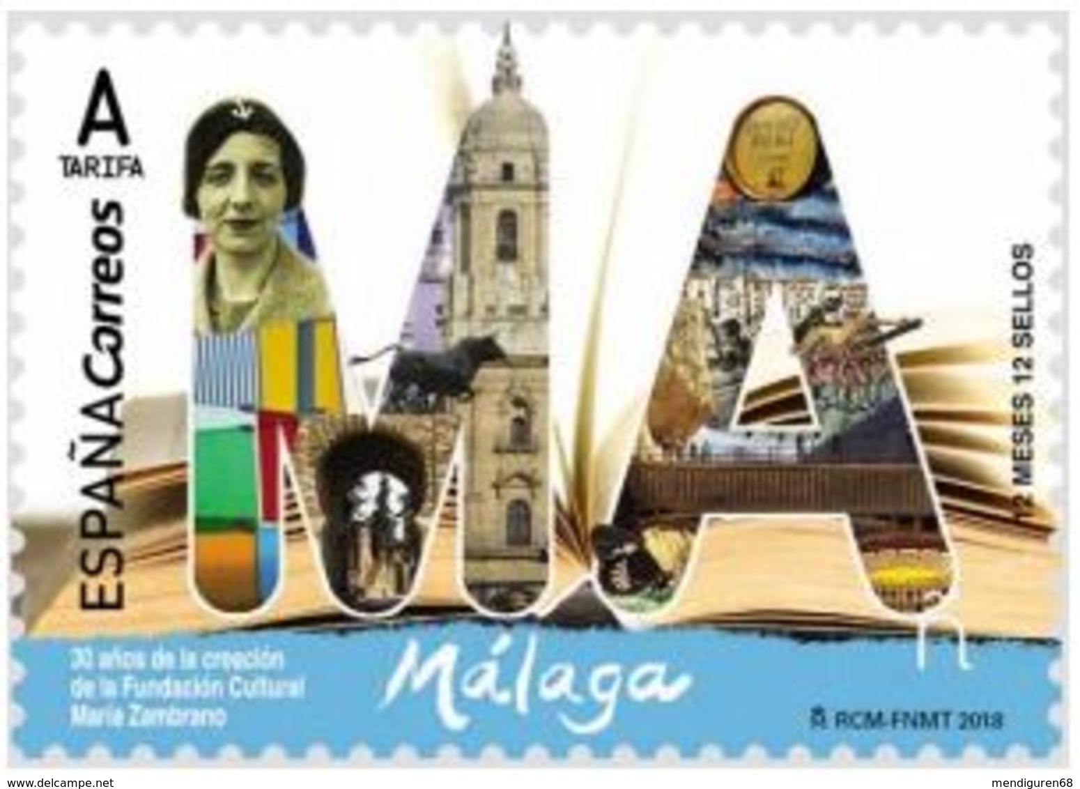 ESPAGNE SPANIEN SPAIN ESPAÑA  2018 12 MONTHS 12 STAMPS 12 MESES, 12 SELLOS. MÁLAGA MNH ED 5193 MI 5276 YT 4981 - Ungebraucht