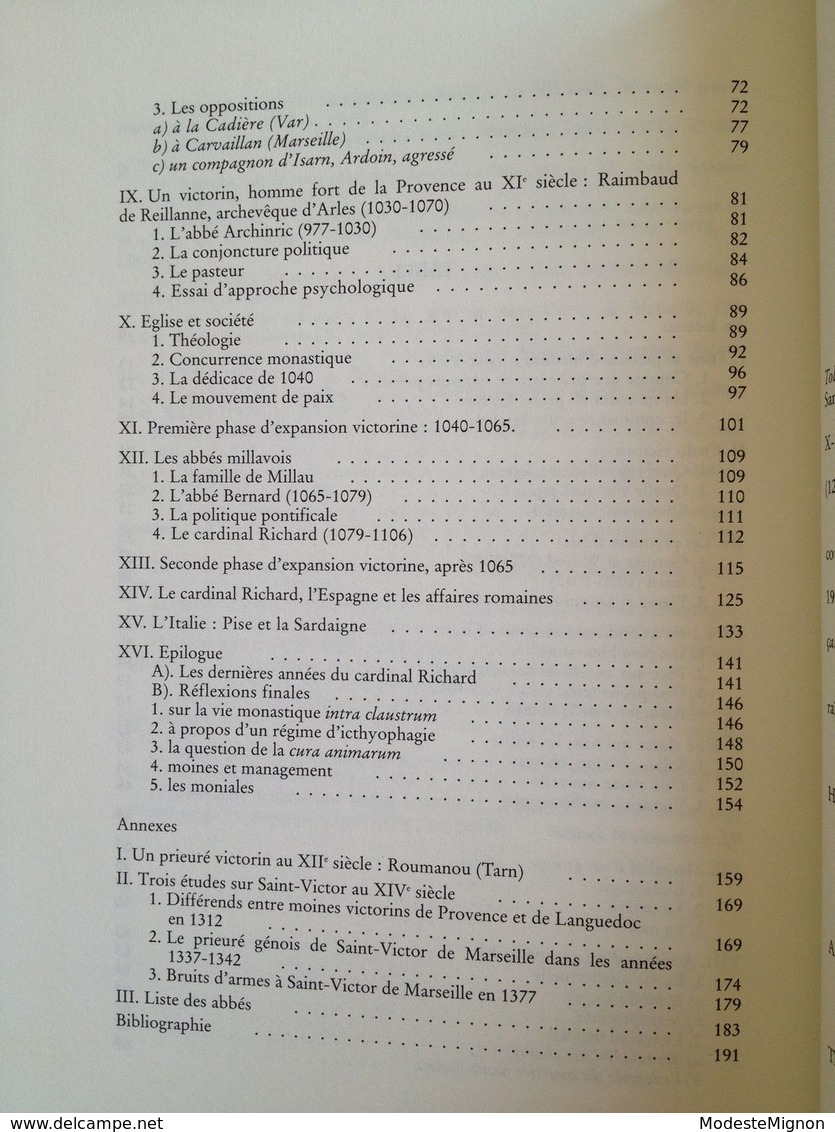 Un âge d'or du monachisme Saint-Victor de Marseille (990-1090) de Paul Amargier