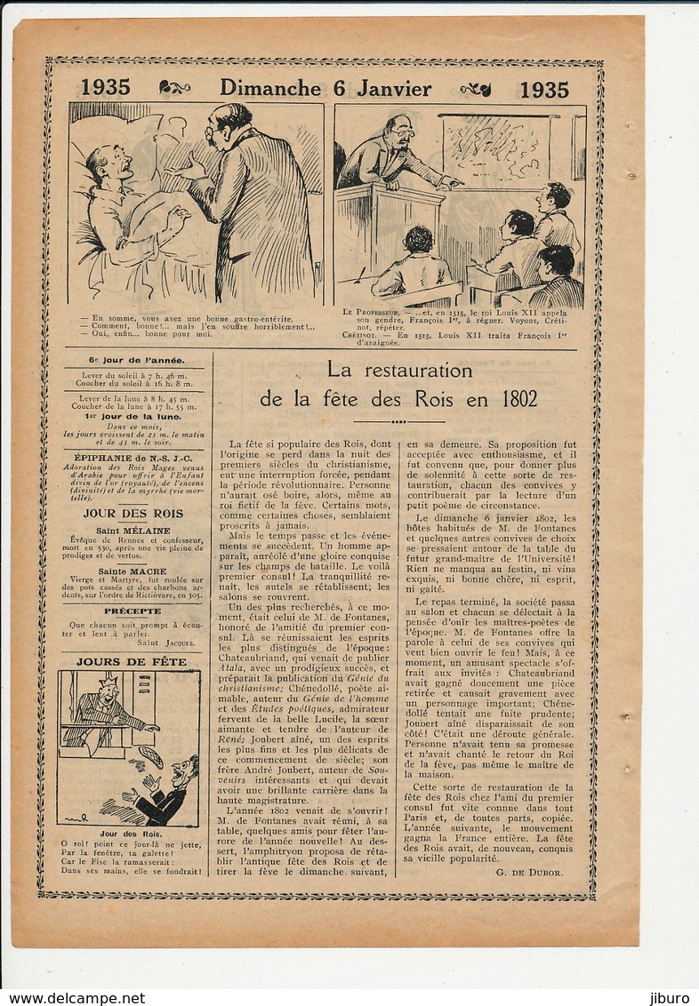 3 Scans Presse 1935 Fête Des Rois Galette Des Rois Histoire Epiphanie  226CH4 - Non Classés