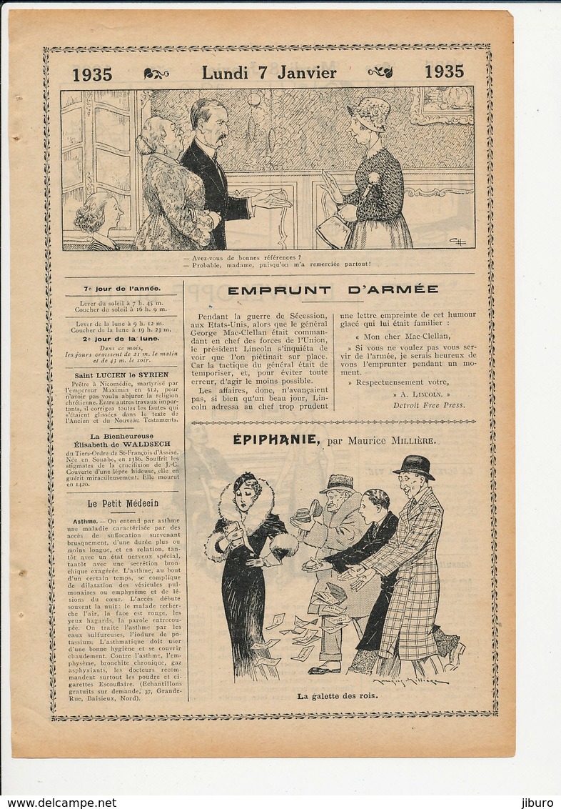 3 Scans Presse 1935 Fête Des Rois Galette Des Rois Histoire Epiphanie  226CH4 - Non Classés