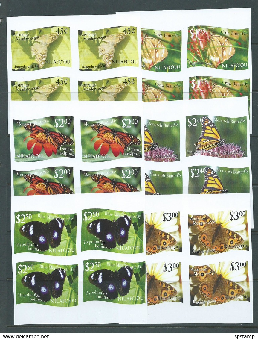 Tonga Niuafo'ou 2012 Butterfly Imperforate Set Of 12 MNH Blocks Of 4 - Tonga (1970-...)