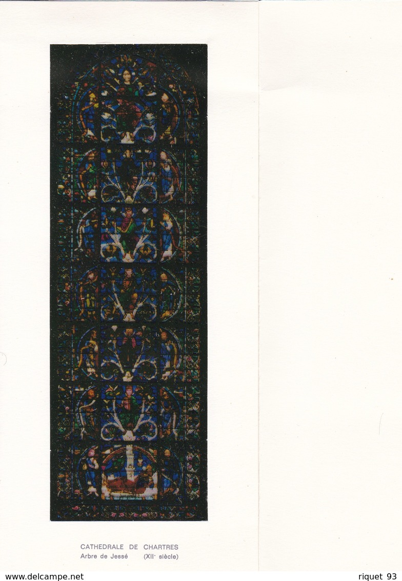 Carte 2 Volets Avec Vitrail En Négatif De L' Arbre De Jessé De La Cathédrale De Chartres - Unclassified