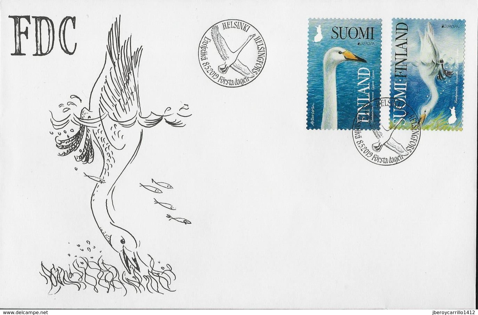 FINLANDIA /FINLAND / FINNLAND /FINLANDIE   -EUROPA 2019-NATIONAL BIRDS.-"AVES-BIRDS -VÖGEL-OISEAUX"- FDC De La SERIE - 2019