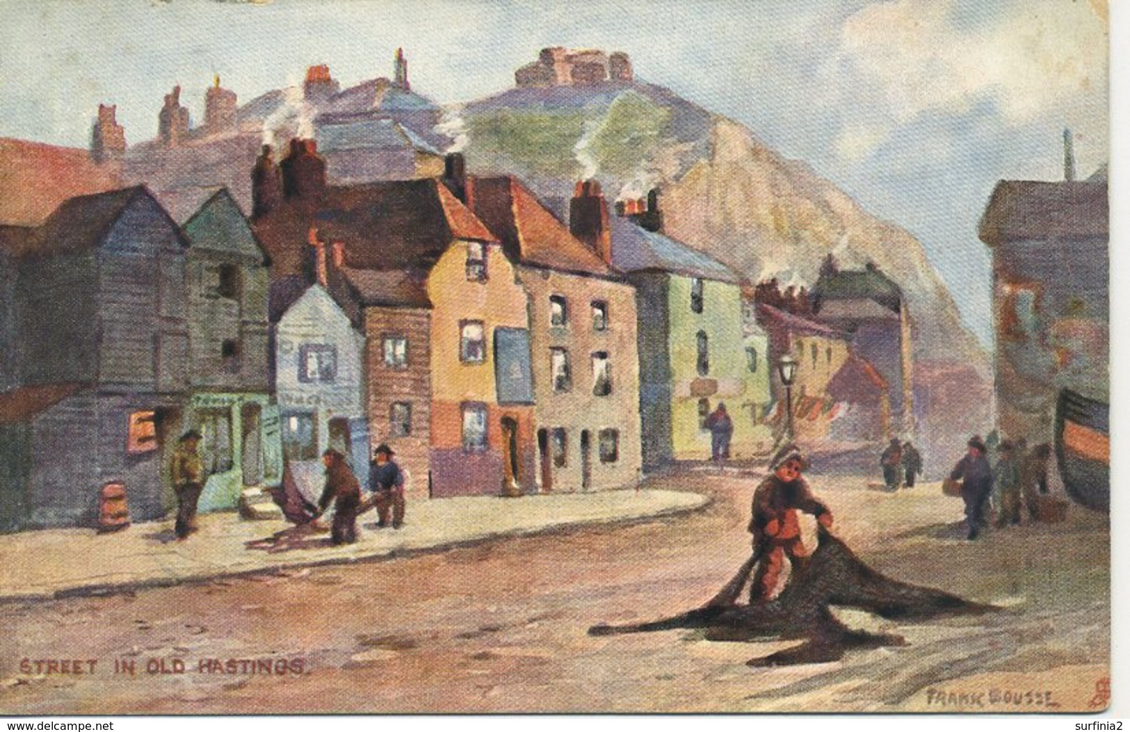 TUCKS OILETTE 6189 - STREET IN OLD HASTINGS By FRANK ROUSSE T252 - Hastings