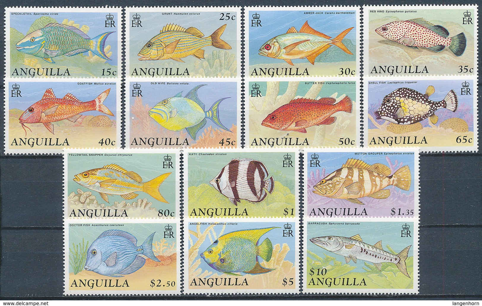 Anguilla (Fische) Nr. 817-830 ** (Michel 24,00 €) - Poissons