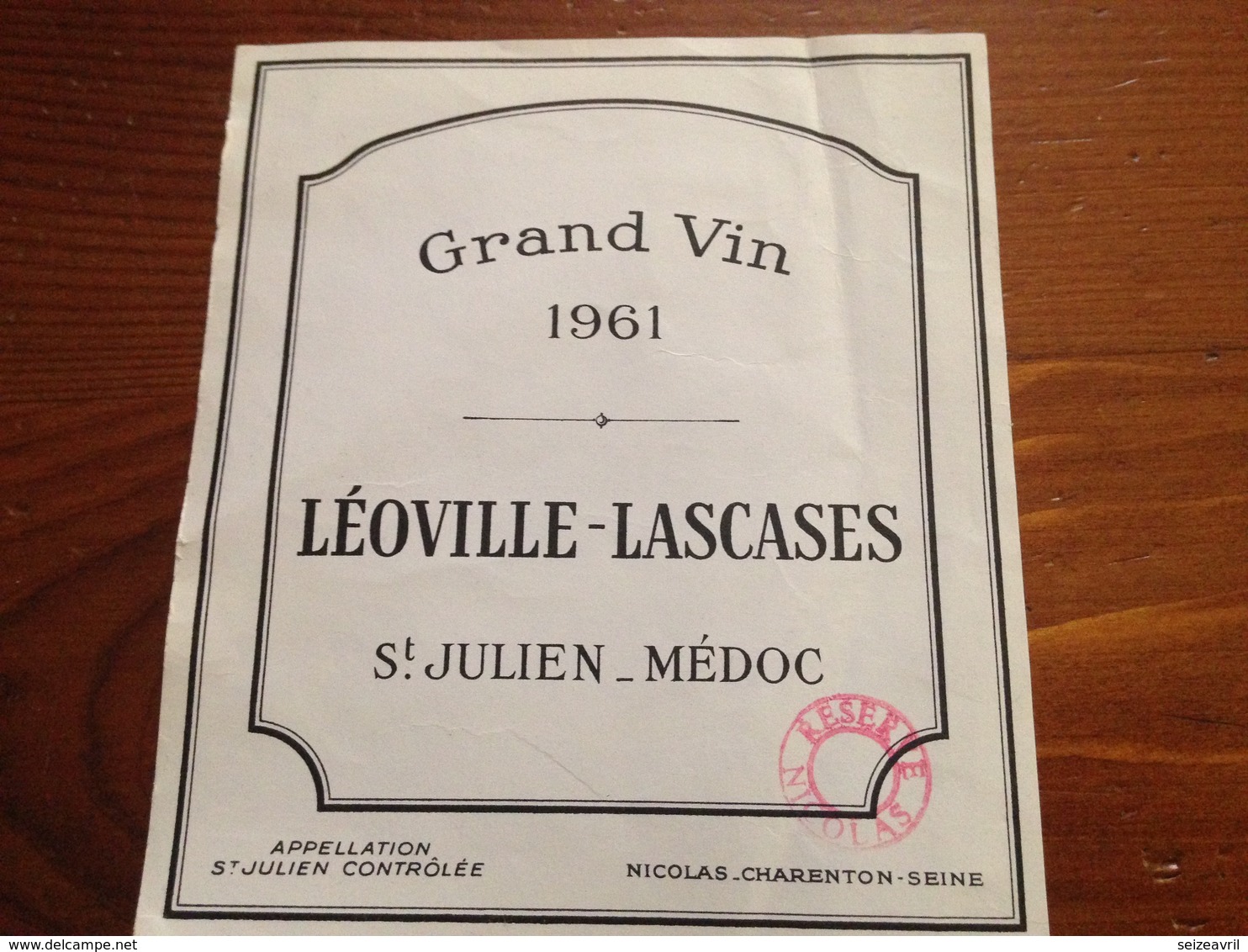 GRAND VIN  - LEOVILLE - LASCASES  - SAINT JULIEN  MEDOC  - 1961 - Red Wines