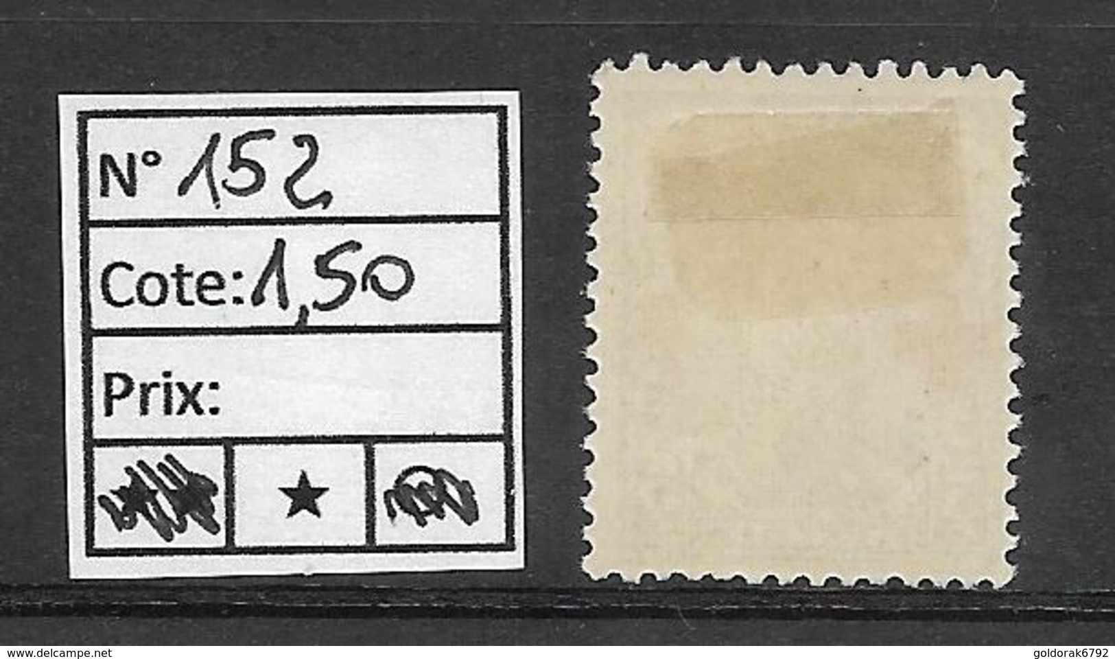 COB 152 (*) - 1918 Rotes Kreuz