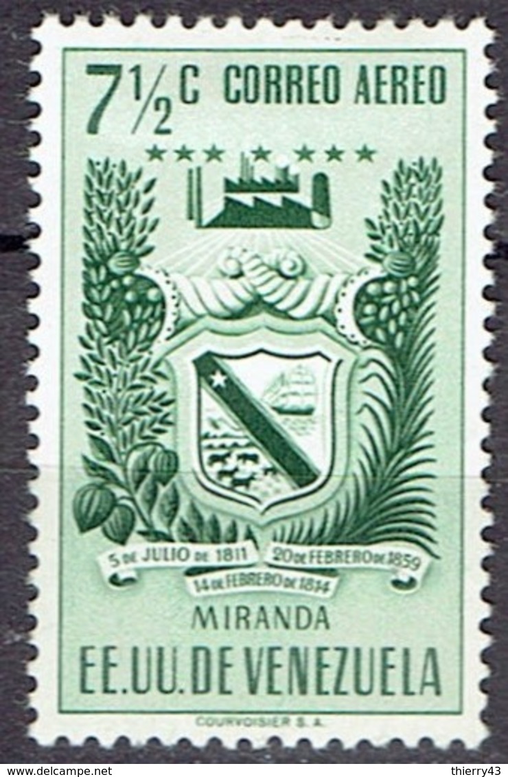 Venezuela 1952 - Coat Of Arms, State Miranda - Mi. 796 - Yv. PA410 - MH, Avec Charniere, Ungebraucht - Venezuela